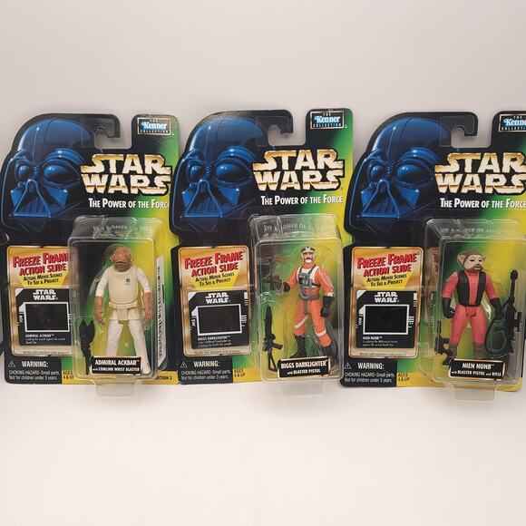 Star Wars The Power of the Force Ackbar Biggs Nien Nunb New in Packaging - Picture 1 of 8